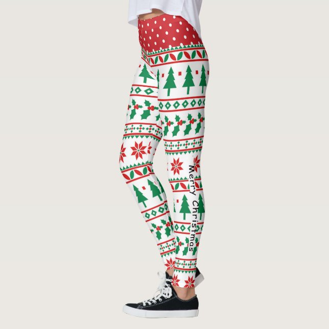 Personalised Festive Christmas Leggings (Left)