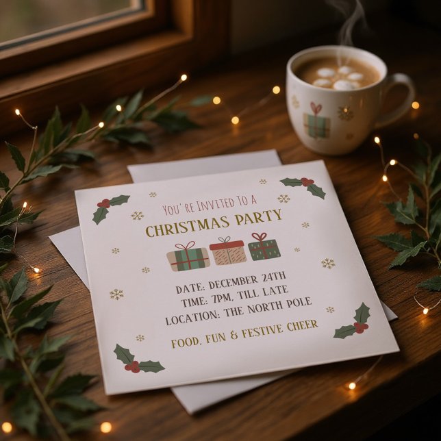 Personalised Festive Christmas Party Invitation (Creator Uploaded)
