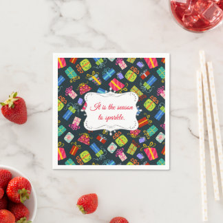 Personalised Festive Christmas Pattern Napkin