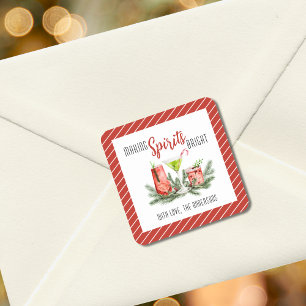 Personalised Festive Cocktails Design Holiday  Square Sticker