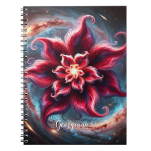 Personalised Festive Floral Poinsettia Galaxy Notebook
