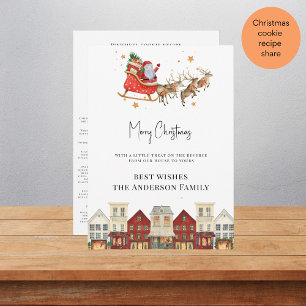 Personalised festive modern watercolor  holiday card