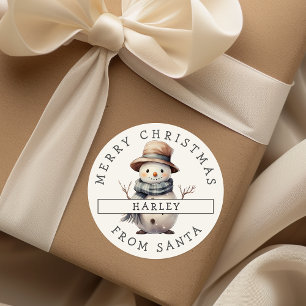Personalised Festive Snowman Christmas Sticker