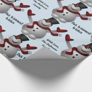 Personalised Festive Snowmen Wrapping Paper