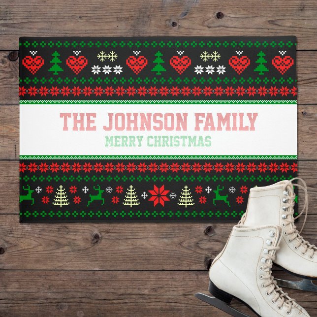 Personalised Festive Ugly Christmas Sweater Doormat (Creator Uploaded)
