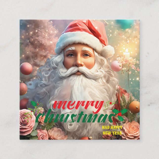 Personalised Festive Wishes Square Business Card (Front)