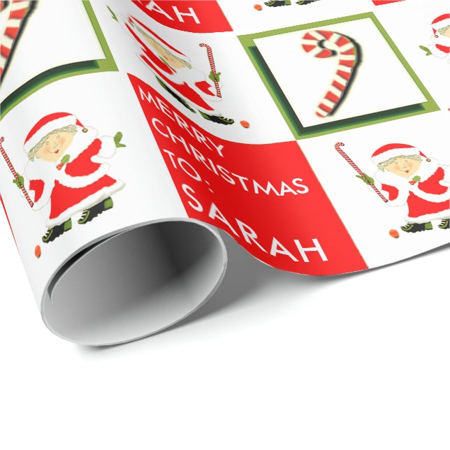 Personalised Field Hockey Holidays Wrapping Paper (Roll Corner)