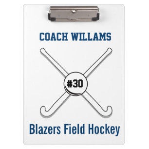 Personalised Field Hockey Team Name Jersey Number Clipboard