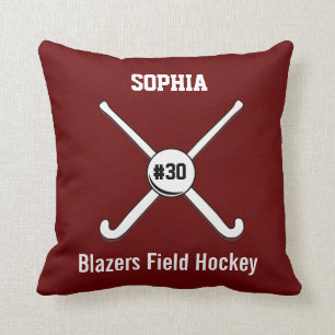 Personalised Field Hockey Team Name Jersey Number Cushion