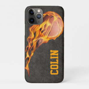 Personalised Fiery Basketball iPhone 11 Pro Case