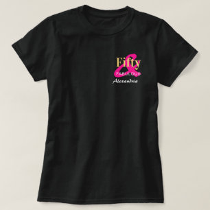 Personalised Fifty Fabulous 50th Birthday Hot Pink T-Shirt