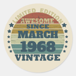 Personalised fifty five vintage 55th birthday classic round sticker