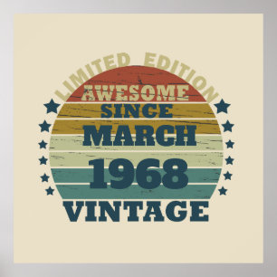 Personalised fifty five vintage 55th birthday poster