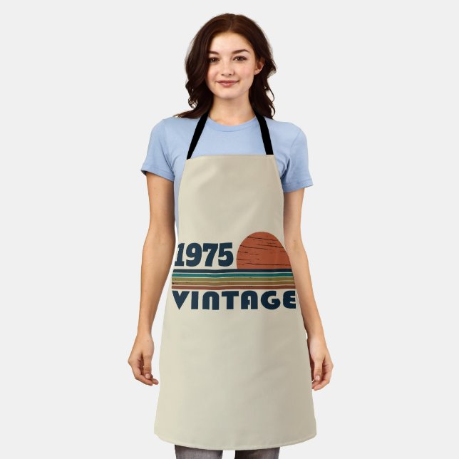 Personalised fifty vintage 50th birthday party apron (Worn)