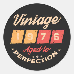 Personalised fifty vintage 50th birthday party classic round sticker
