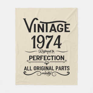 Personalised fifty vintage 50th birthday party fleece blanket