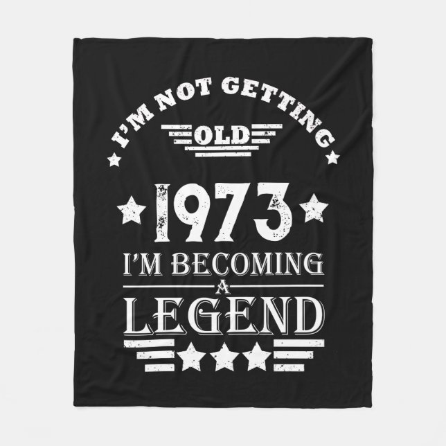 Personalised fifty vintage 50th birthday party fleece blanket (Front)