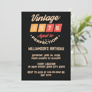 Personalised fifty vintage 50th birthday party invitation