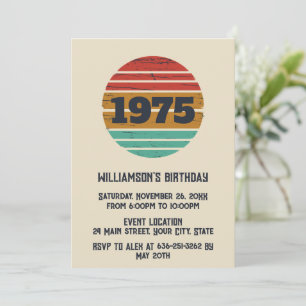 Personalised fifty vintage 50th birthday party invitation