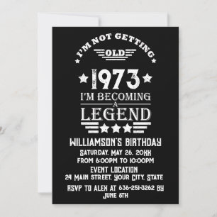 Personalised fifty vintage 50th birthday party invitation