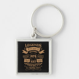 Personalised fifty vintage 50th birthday party key ring
