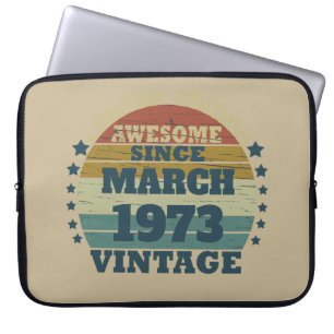 Personalised fifty vintage 50th birthday party laptop sleeve