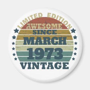 Personalised fifty vintage 50th birthday party magnet