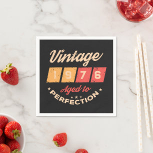 Personalised fifty vintage 50th birthday party napkin