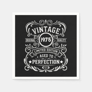 Personalised fifty vintage 50th birthday party napkin