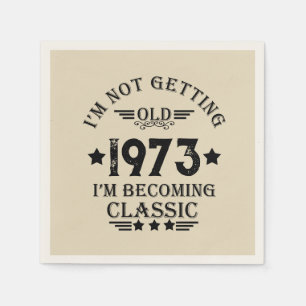 Personalised fifty vintage 50th birthday party napkin