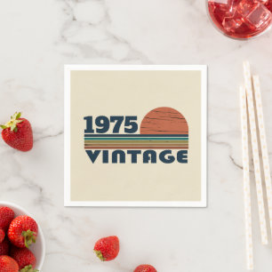Personalised fifty vintage 50th birthday party napkin