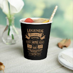 Personalised fifty vintage 50th birthday party paper cups<br><div class="desc">Make your birthday special with this unique design. Add a touch of sophisticated elegance to your birthday celebration with our exquisite, one-of-a-kind designs. These graphics bring sophistication and originality to any product, creating a memorable and stylish gift. They are perfect for those who appreciate a touch of timeless glamour on...</div>