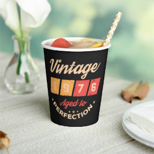 Personalised fifty vintage 50th birthday party paper cups
