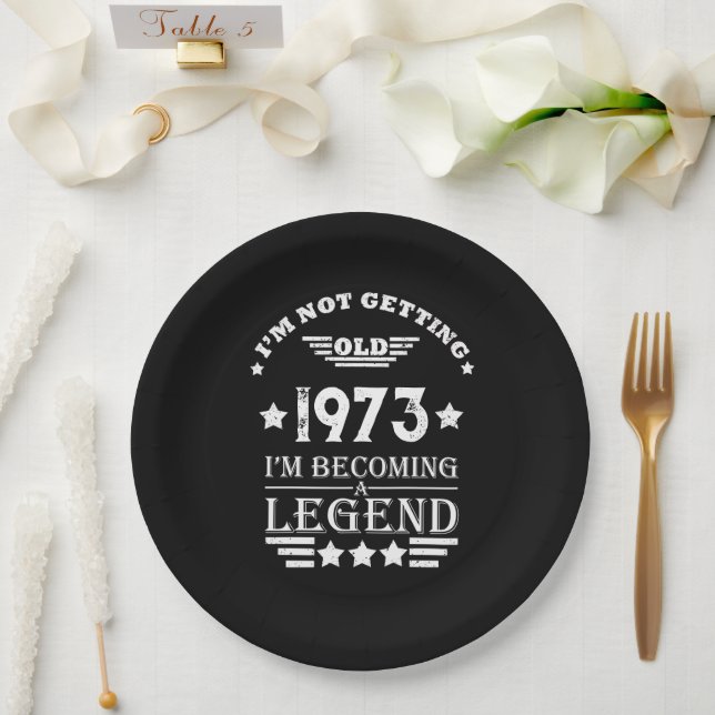 Personalised fifty vintage 50th birthday party paper plate (Wedding)