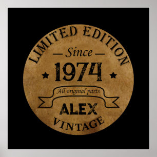 Personalised fifty vintage 50th birthday party poster