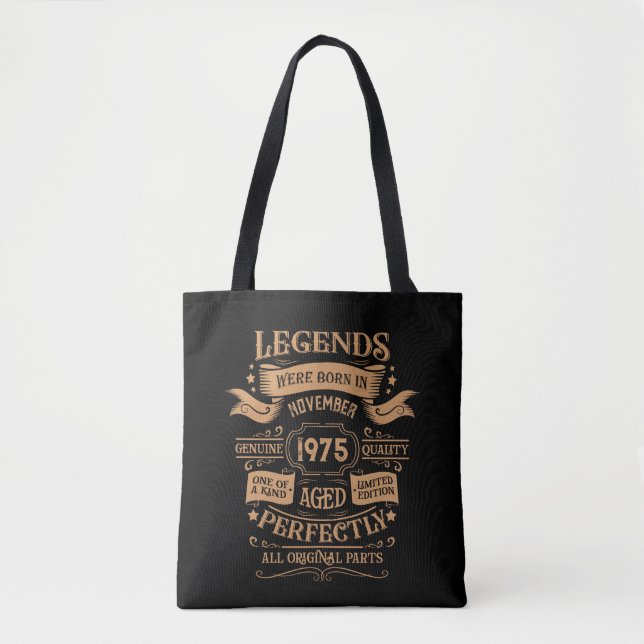 Personalised fifty vintage 50th birthday party tote bag (Front)