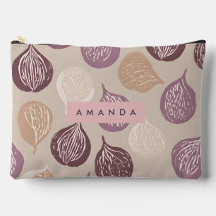 Personalised Fig Fruit Art in Warm Neutral Accessory Pouch