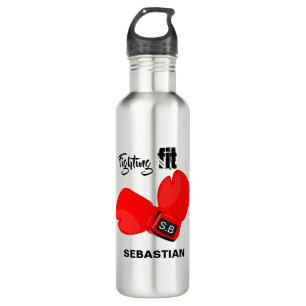 Personalised Fighting Fit   Boxing Gloves Water 710 Ml Water Bottle