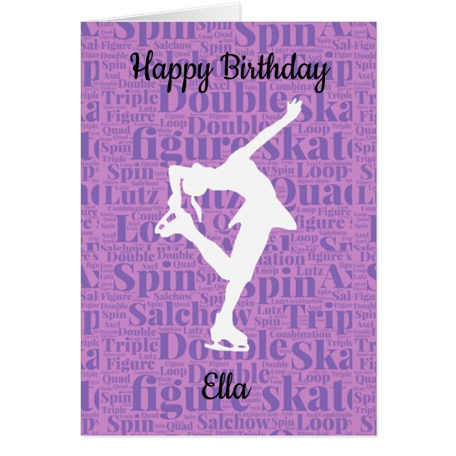 Personalised Figure Ice Skating Birthday Card (Front)