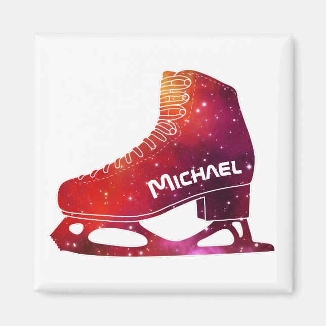 Personalised Figure Skating Space Boot Magnet (Front)