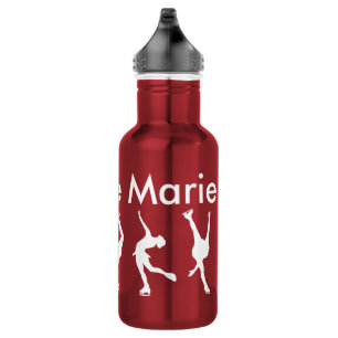 Personalised Figure Skating Water Bottle, Red 532 Ml Water Bottle