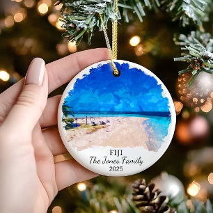 Personalised Fiji Ornament, Fiji Gift Ceramic Ornament