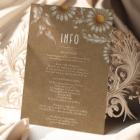 Personalised Filigree Daisy Vintage Info Card