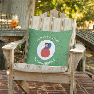 Personalised Filipino Angel Christmas Flag Cushion