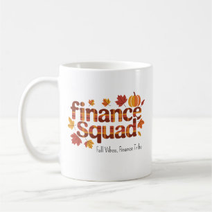 Personalised Finance Squad – Autumn Typography Coffee Mug