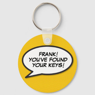 Personalised Find your keys Comic Book Pop Art Key Ring