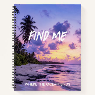 Personalised FindMe Tropical Island Paradise Beach Notebook