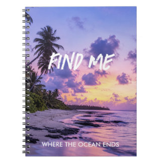 Personalised FindMe Tropical Island Paradise Beach Notebook