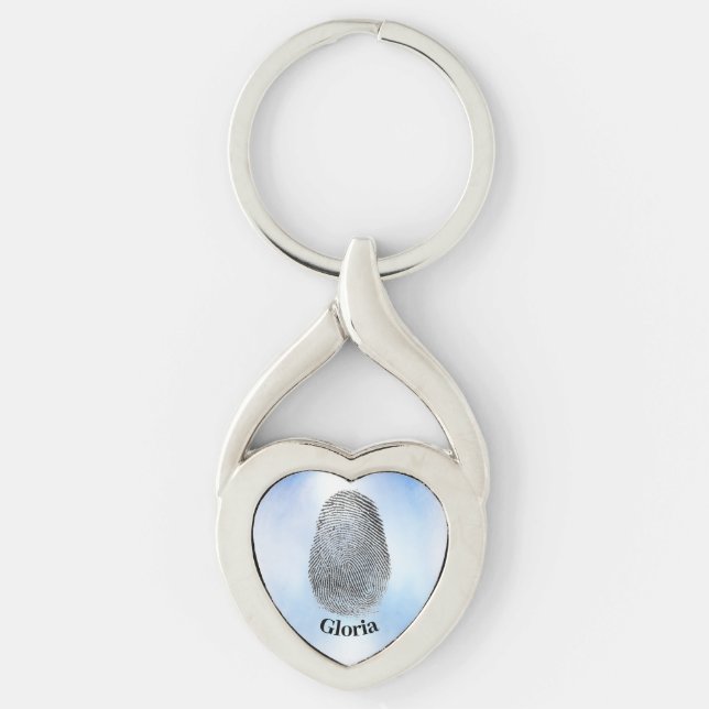 personalised fingerprint heart-shaped keychain (Front)