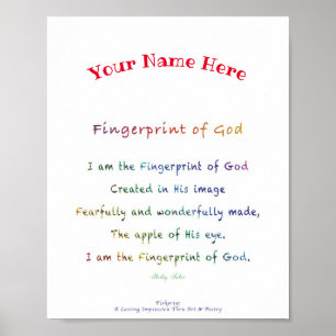 Personalised Fingerprint of God Poster